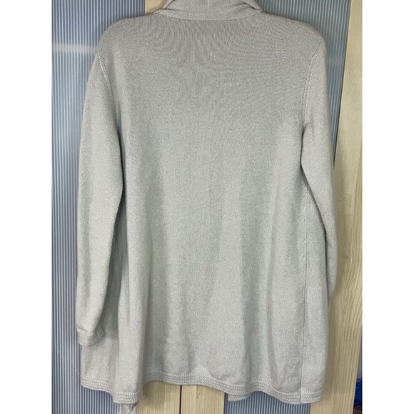 Rocco Ragni Merino Cashmere Silk Beige Gray Sweater Sz L Cardigan Italy Lux - Picture 4 of 5